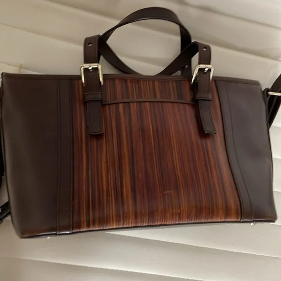 Brahmin brown wood print adjustable strap bag - Picture 8 of 14